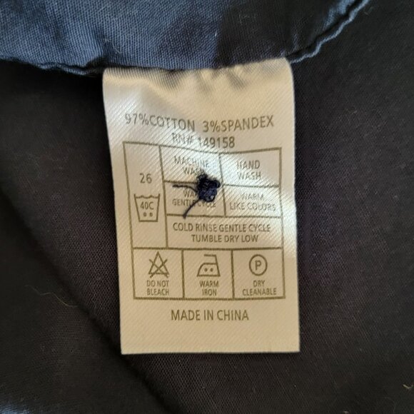 Craft + Flow Boys 14/16 Navy White Dot Short Sleeve Button-Up Shirt Large Cotton - Picture 9 of 9